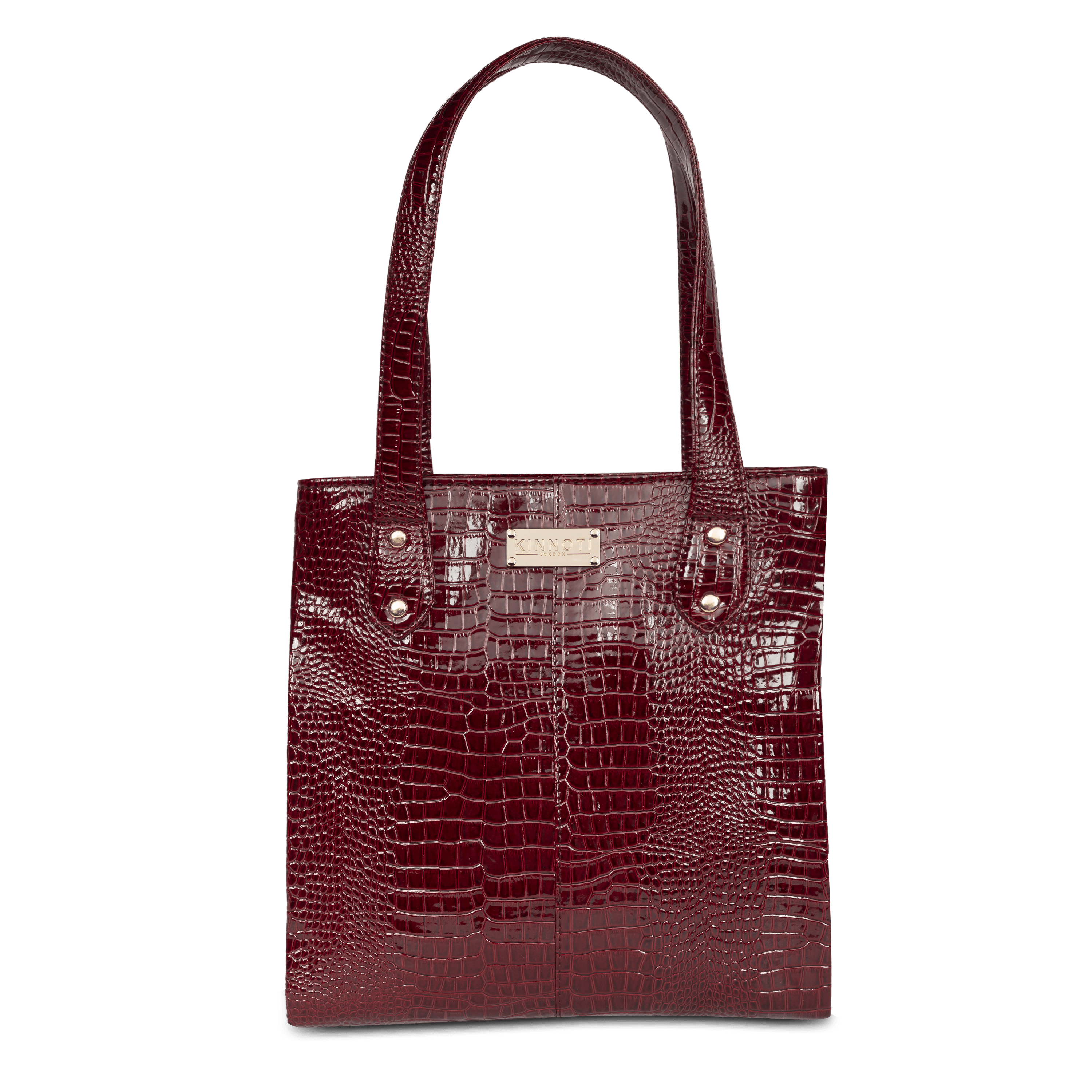 kinnoti Maroon Croc Effect Tote Bag