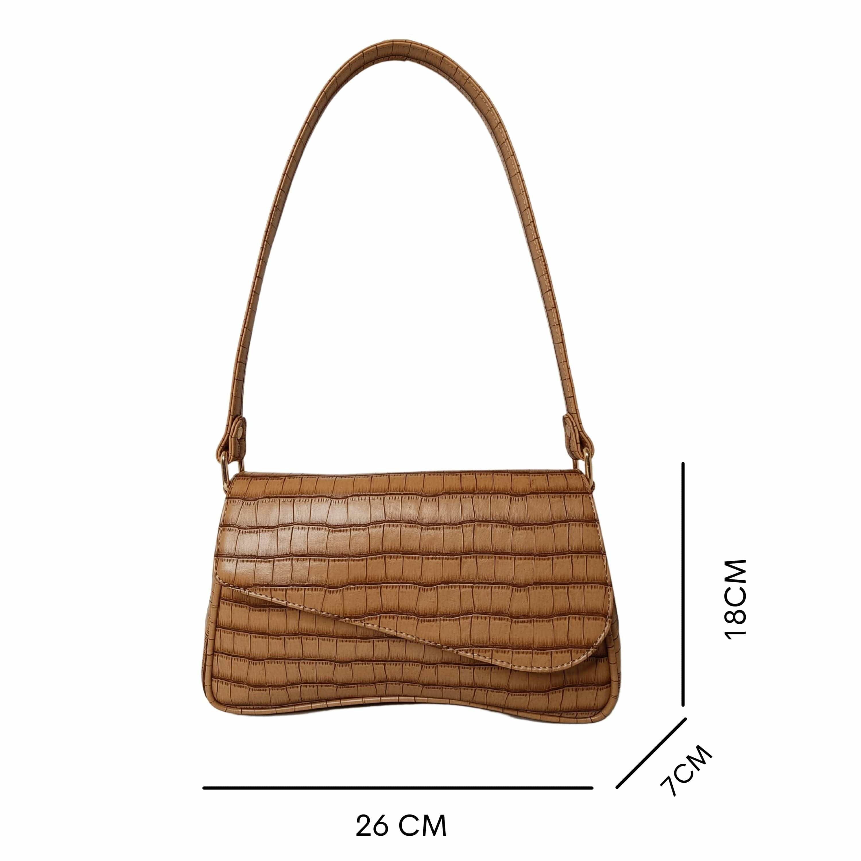 kinnoti New Croco Flap Shoulder Bag