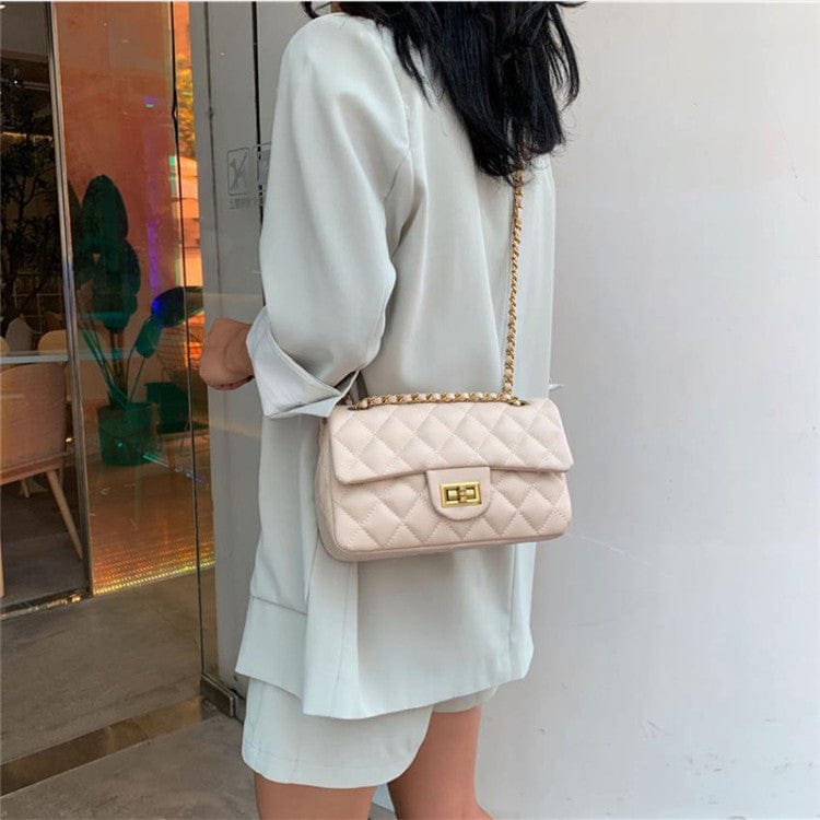 kinnoti New Quilted Turn Lock Chain Sling Bag