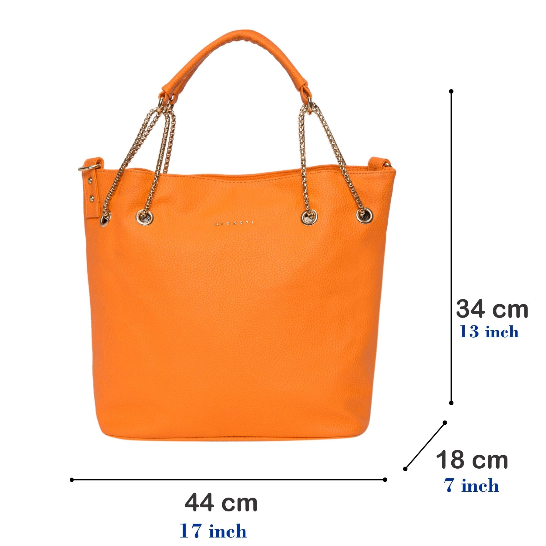 kinnoti Orange Chain Tote Bag