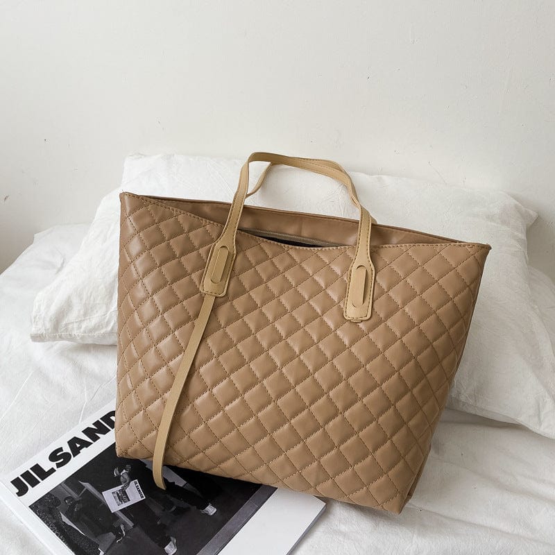 kinnoti Quilted Vegan Leather Tote Bag