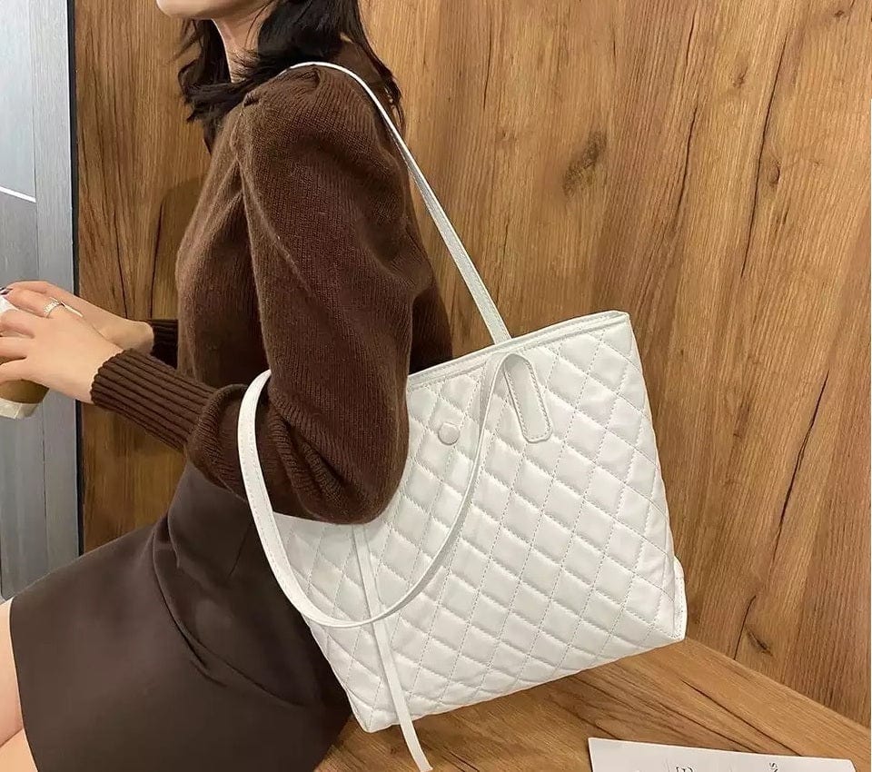 kinnoti Quilted Vegan Leather Tote Bag