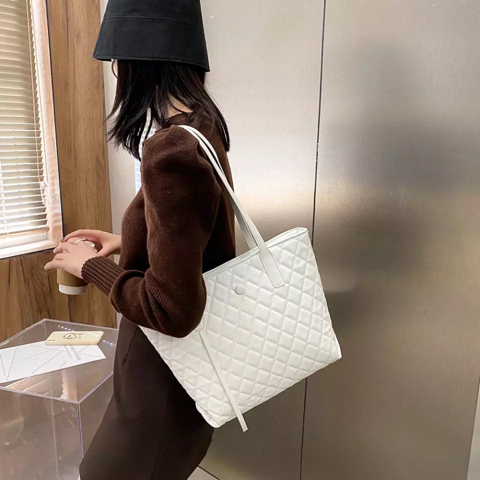 kinnoti Quilted Vegan Leather Tote Bag