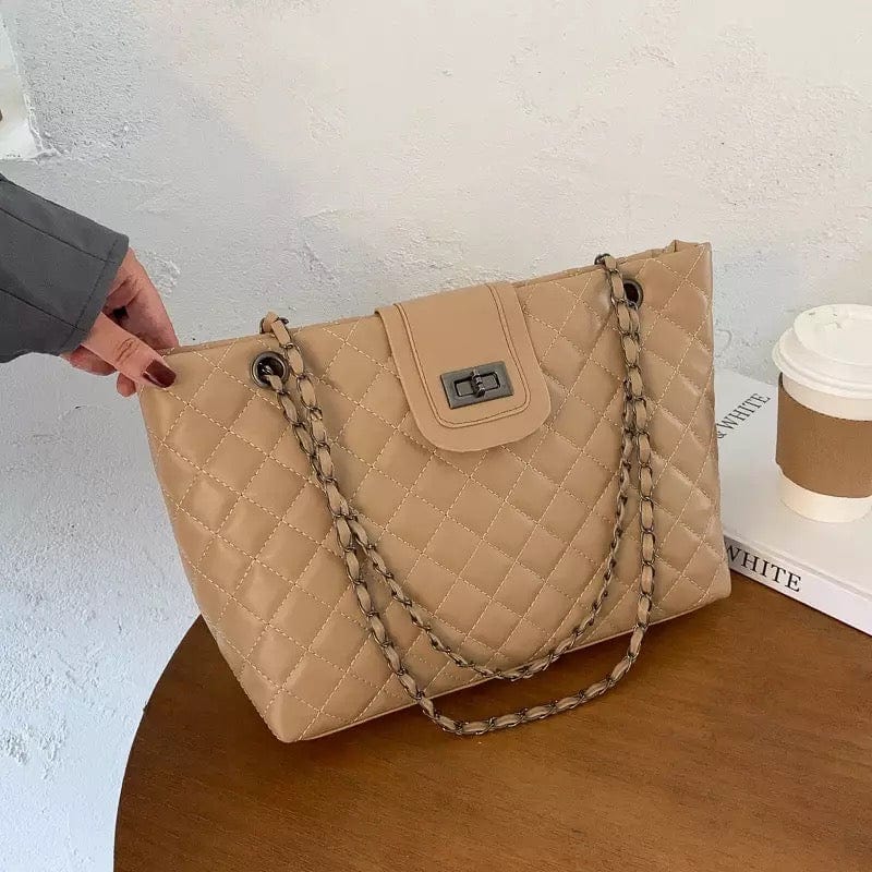 kinnoti Quilted Vegan Leather Tote Bag
