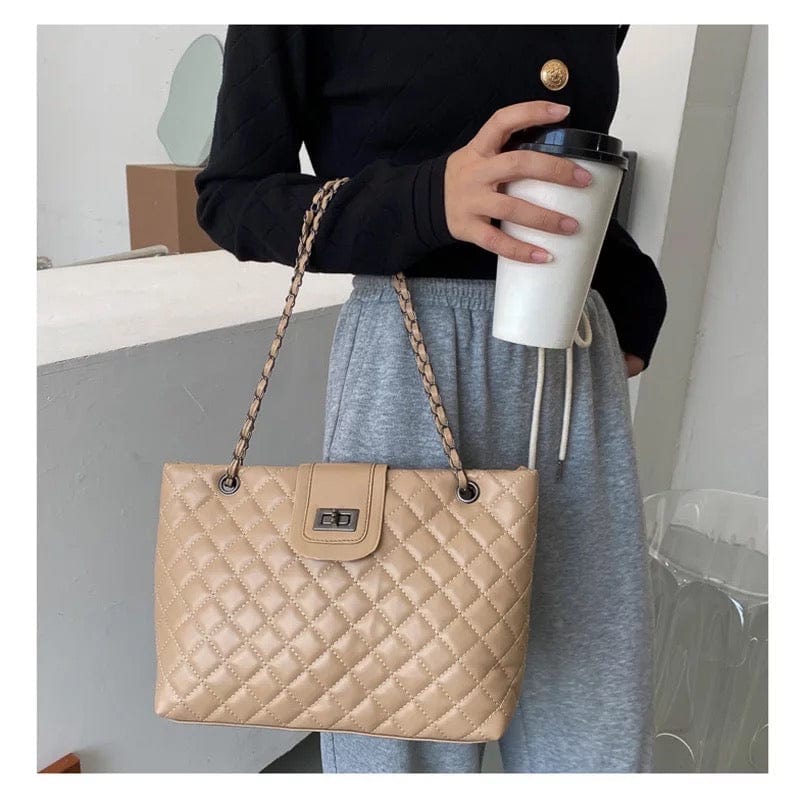 kinnoti Quilted Vegan Leather Tote Bag