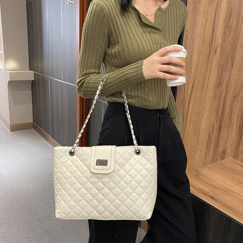 kinnoti Quilted Vegan Leather Tote Bag