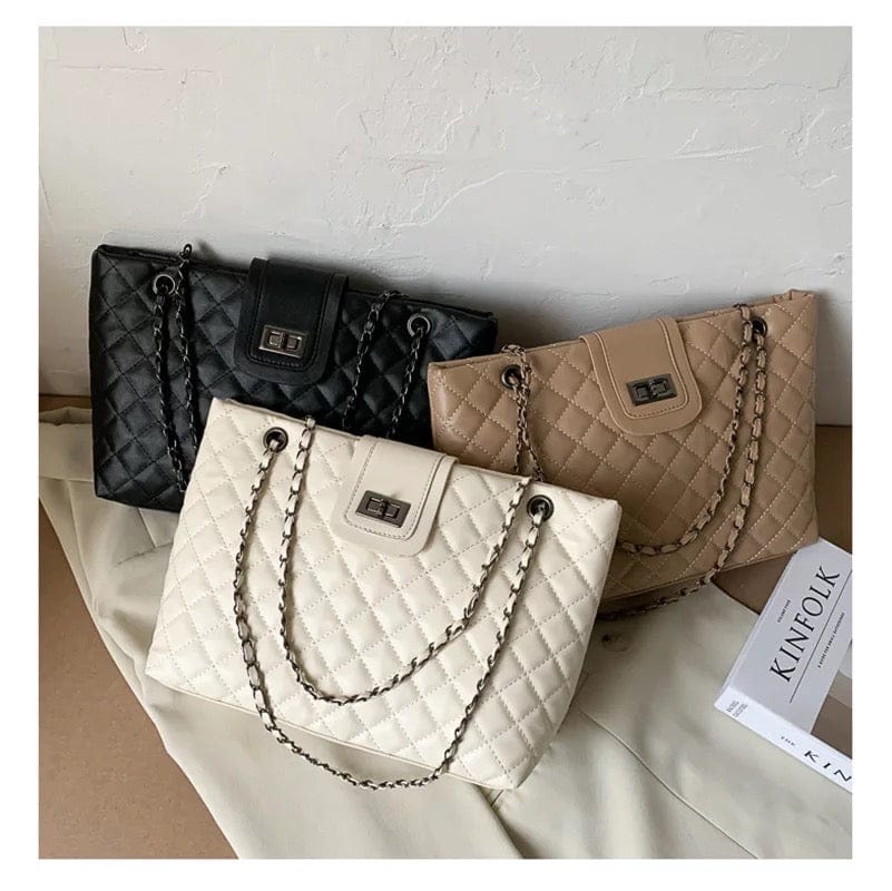 kinnoti Quilted Vegan Leather Tote Bag