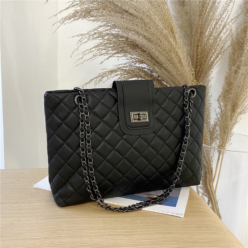 kinnoti Quilted Vegan Leather Tote Bag