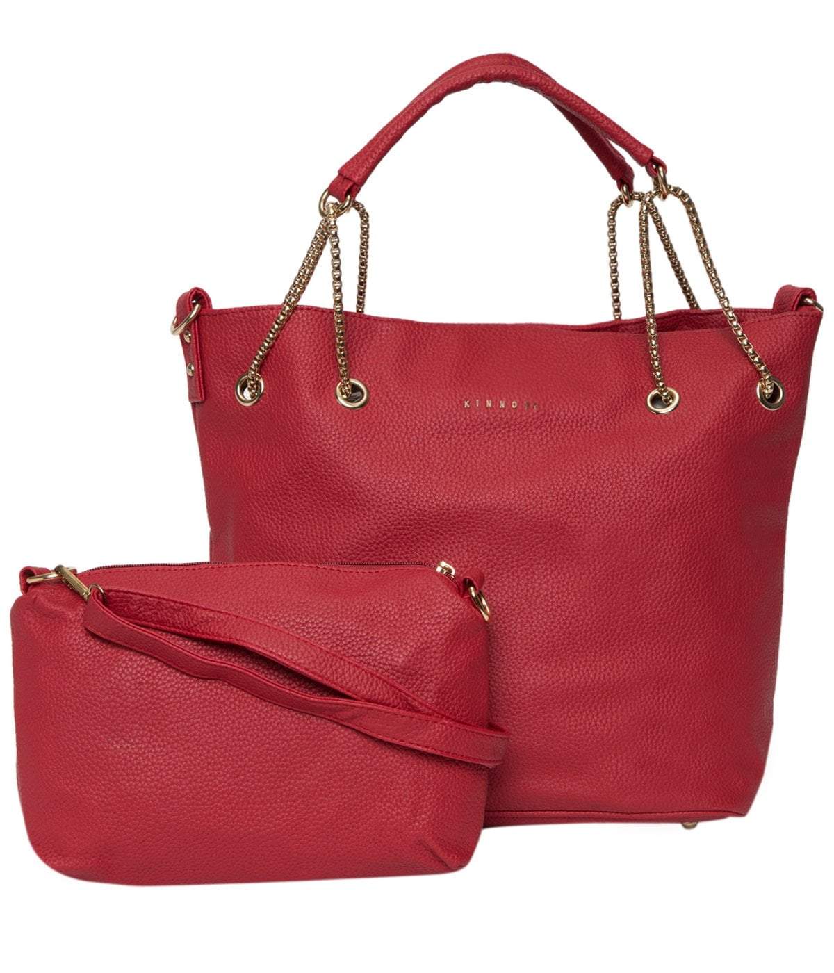 kinnoti Red Chain Tote Bag