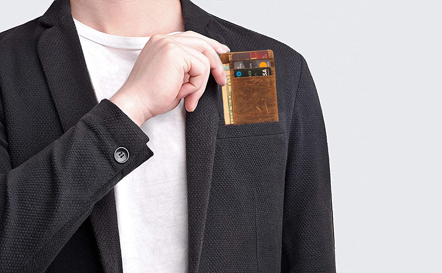 kinnoti RFID Minimalist Slim Credit Card Holder With 3 Hidden Pockets