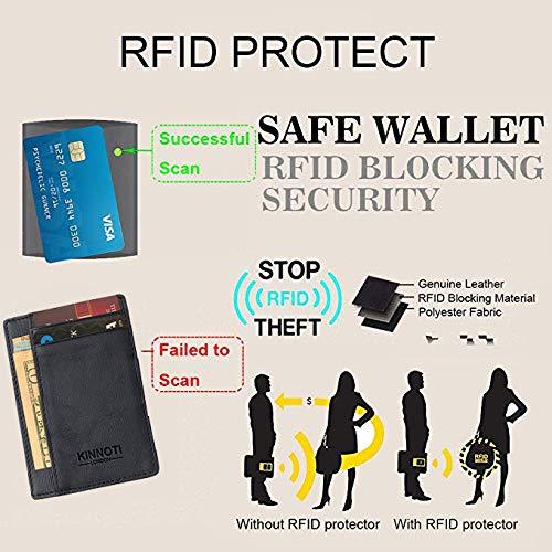 kinnoti RFID Minimalist Slim Credit Card Holder With 3 Hidden Pockets