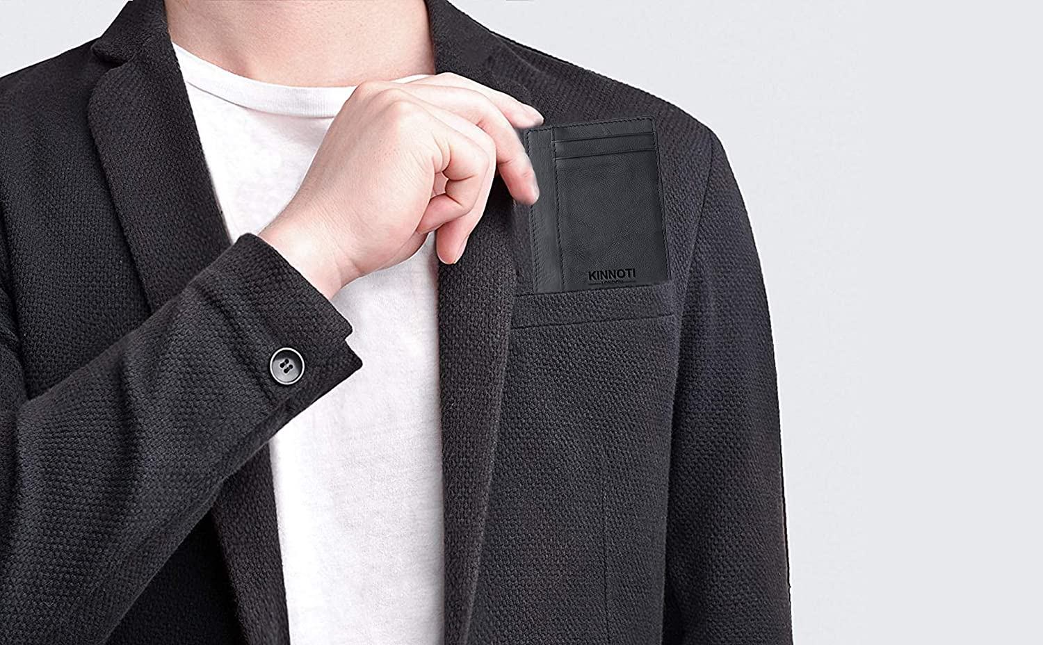 kinnoti RFID Minimalist Slim Credit Card Holder With 3 Hidden Pockets
