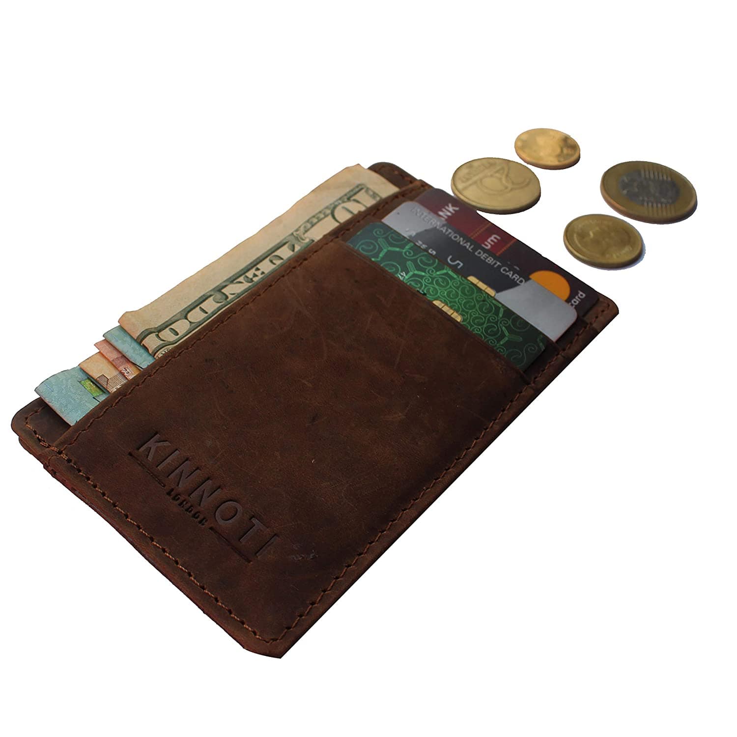 kinnoti RFID Minimalist Slim Credit Card Holder With 3 Hidden Pockets
