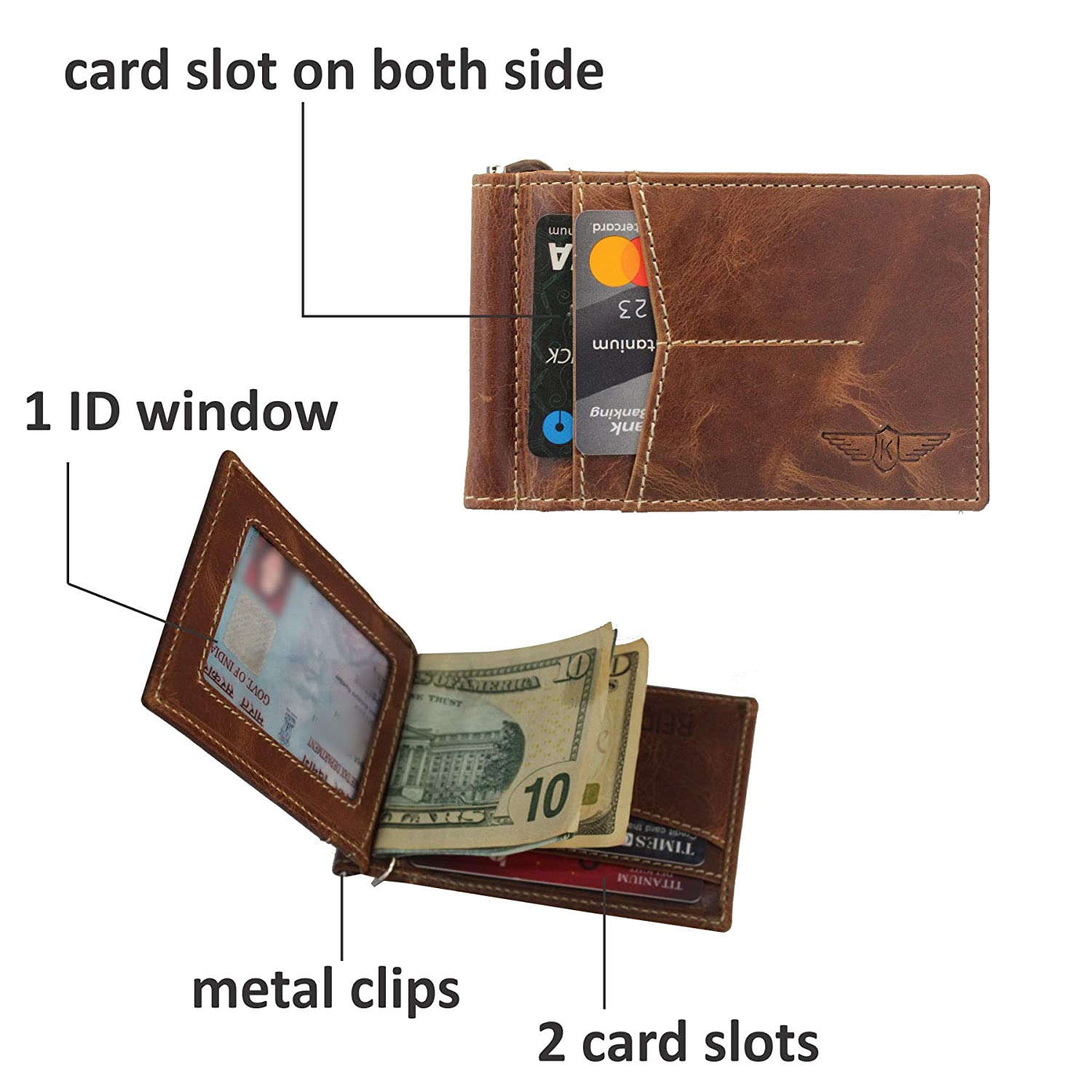 kinnoti RFID & Minimalist Slim Leather Wallet
