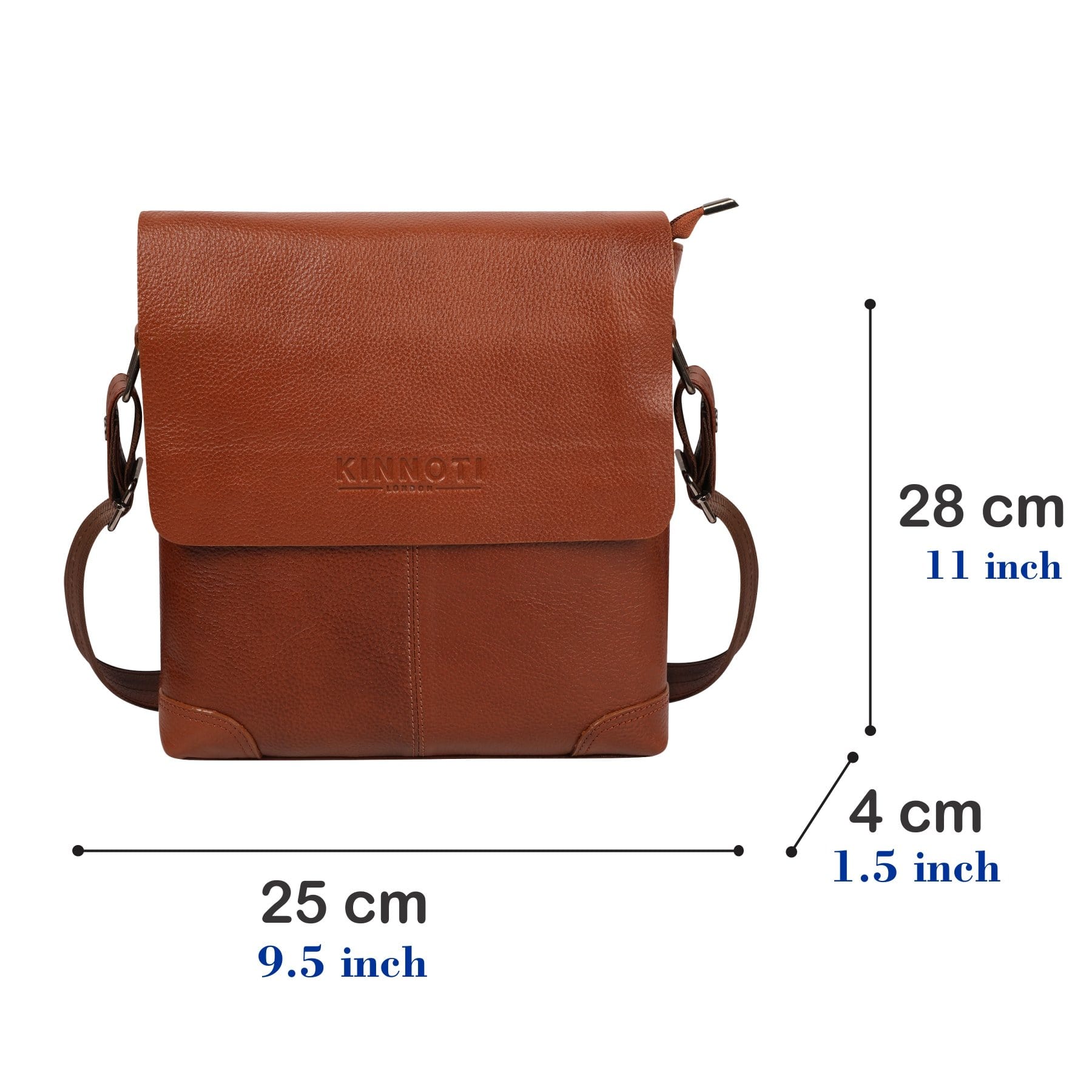 kinnoti Rich Brown Genuine Leather Messenger Bag