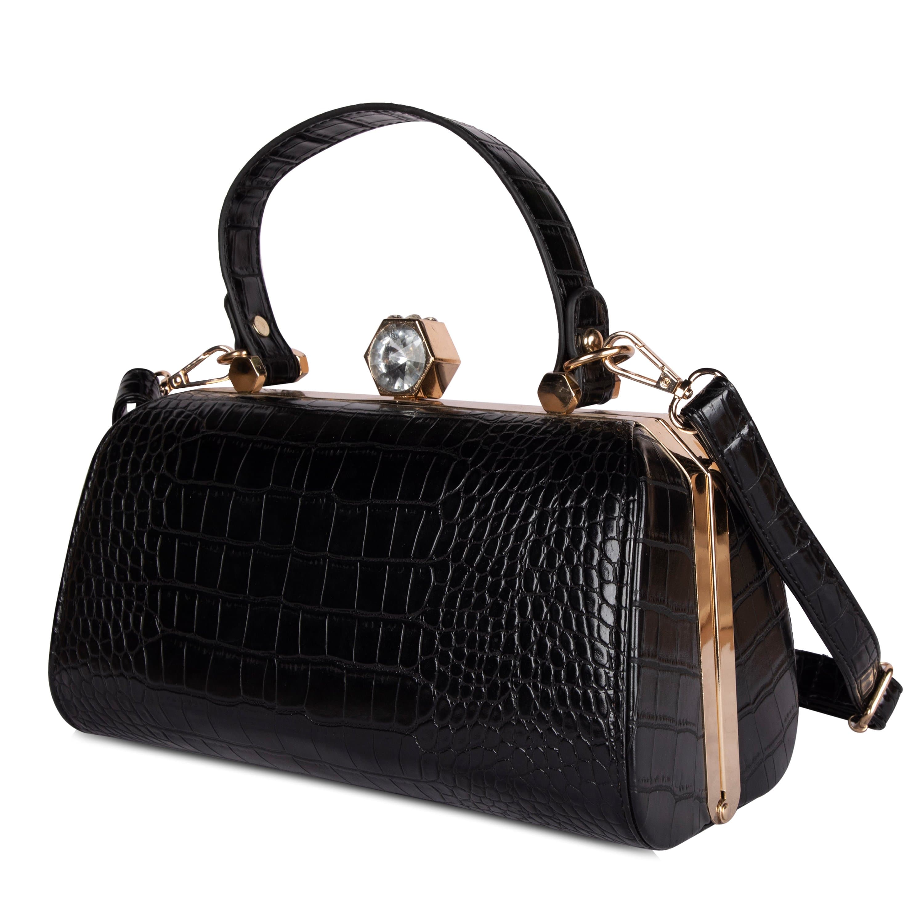 kinnoti vegan sling bag Black Solid Box Clutch