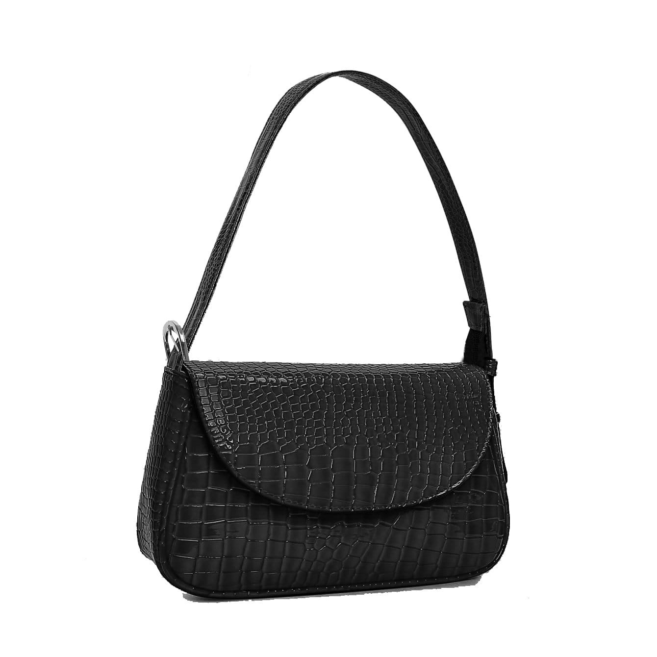 kinnoti vegan sling bag Croc Embossed Flap Shoulder Bag