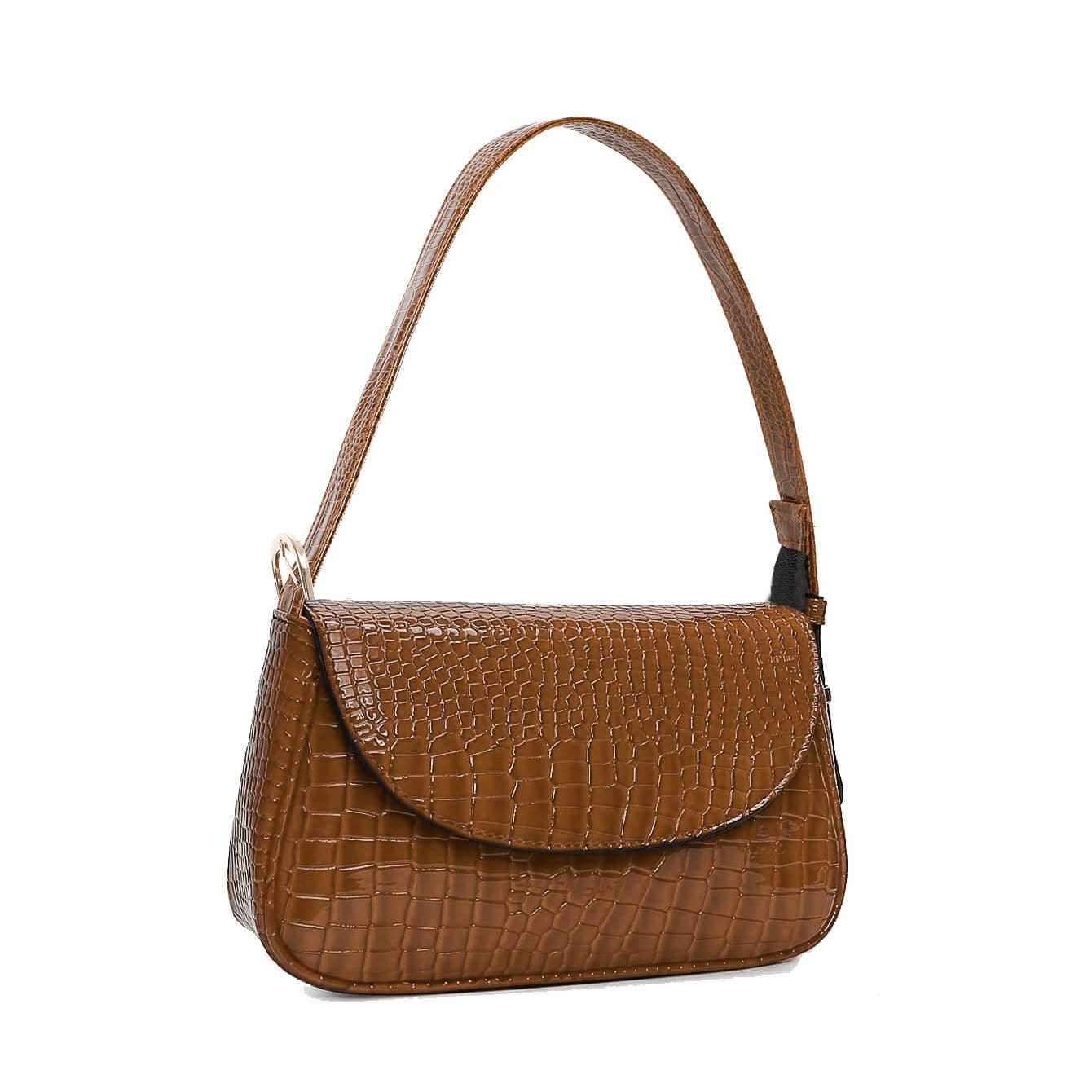 kinnoti vegan sling bag Croc Embossed Flap Shoulder Bag