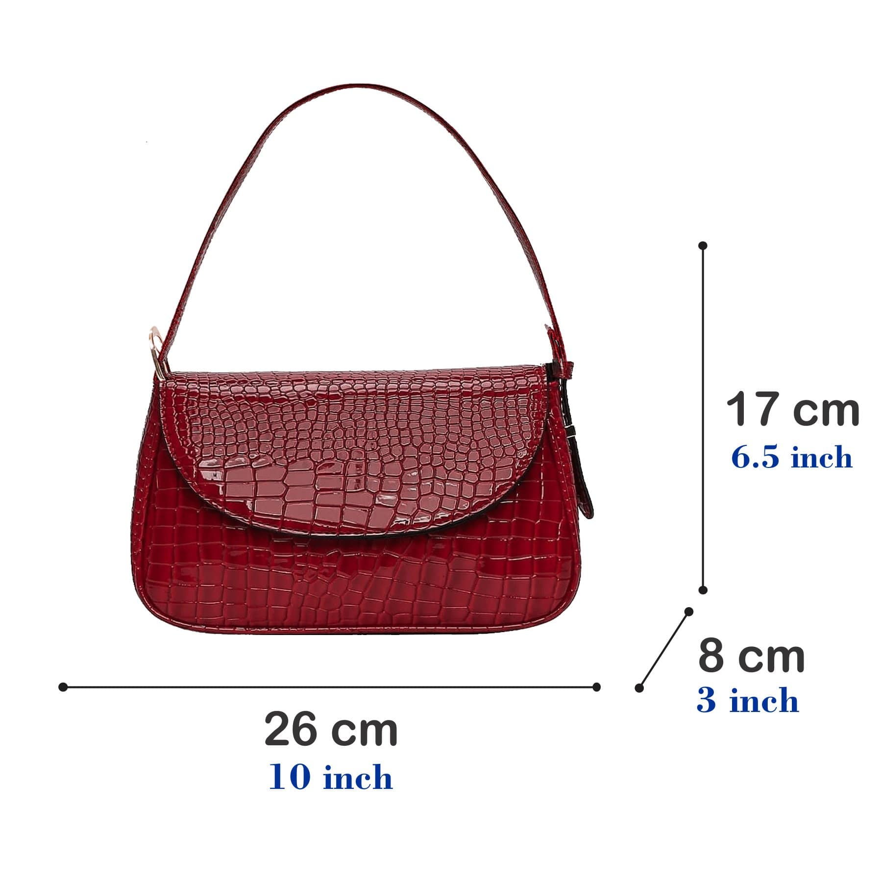 kinnoti vegan sling bag Croc Embossed Flap Shoulder Bag