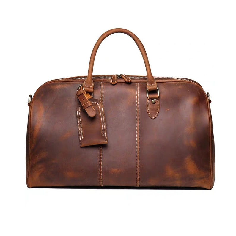 Kinnoti Vinatge Brown Genuine Leather Travel Duffle Bag