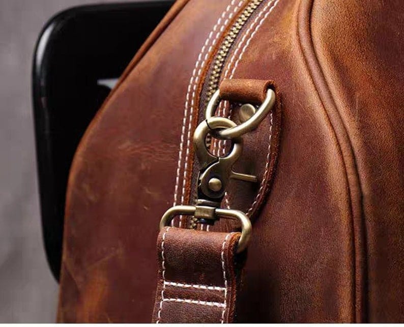 Kinnoti Vinatge Brown Genuine Leather Travel Duffle Bag