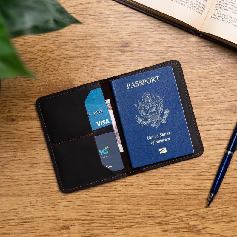 Brown Leather Passport Holder