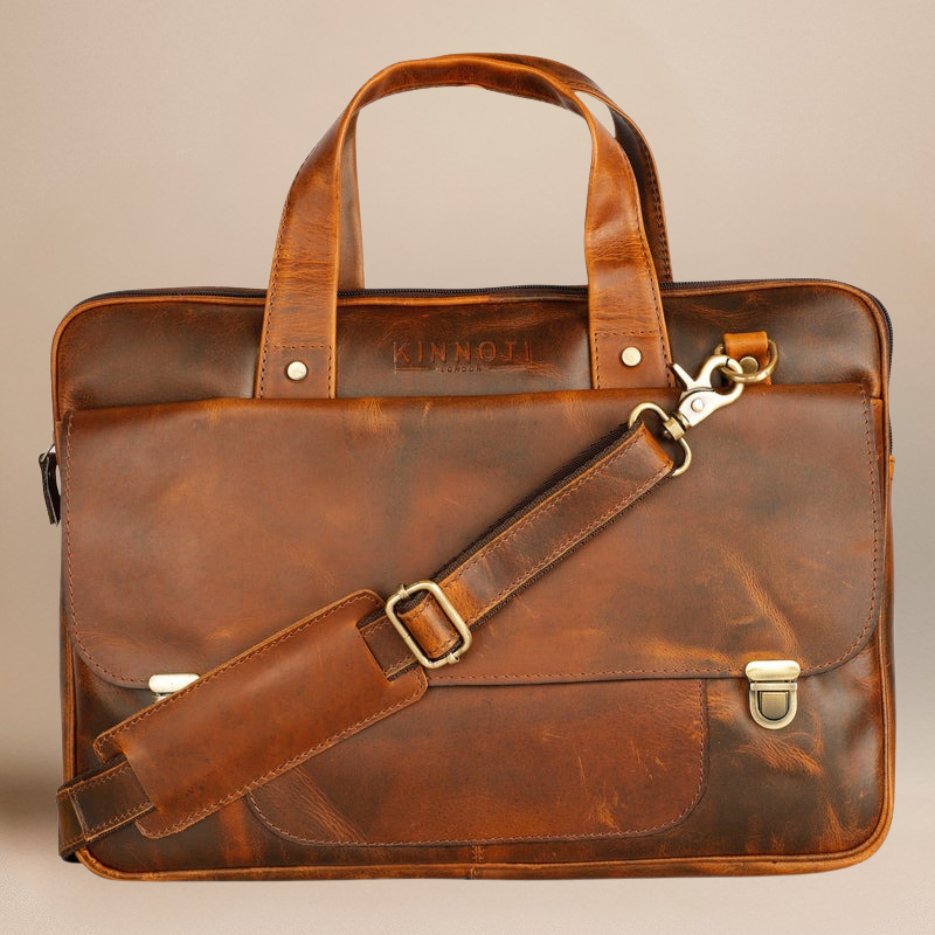 Genuine Leather Executive Briefcase Luxury Laptop Bag