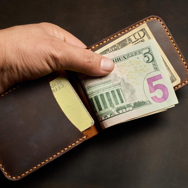 brown leather wallet 