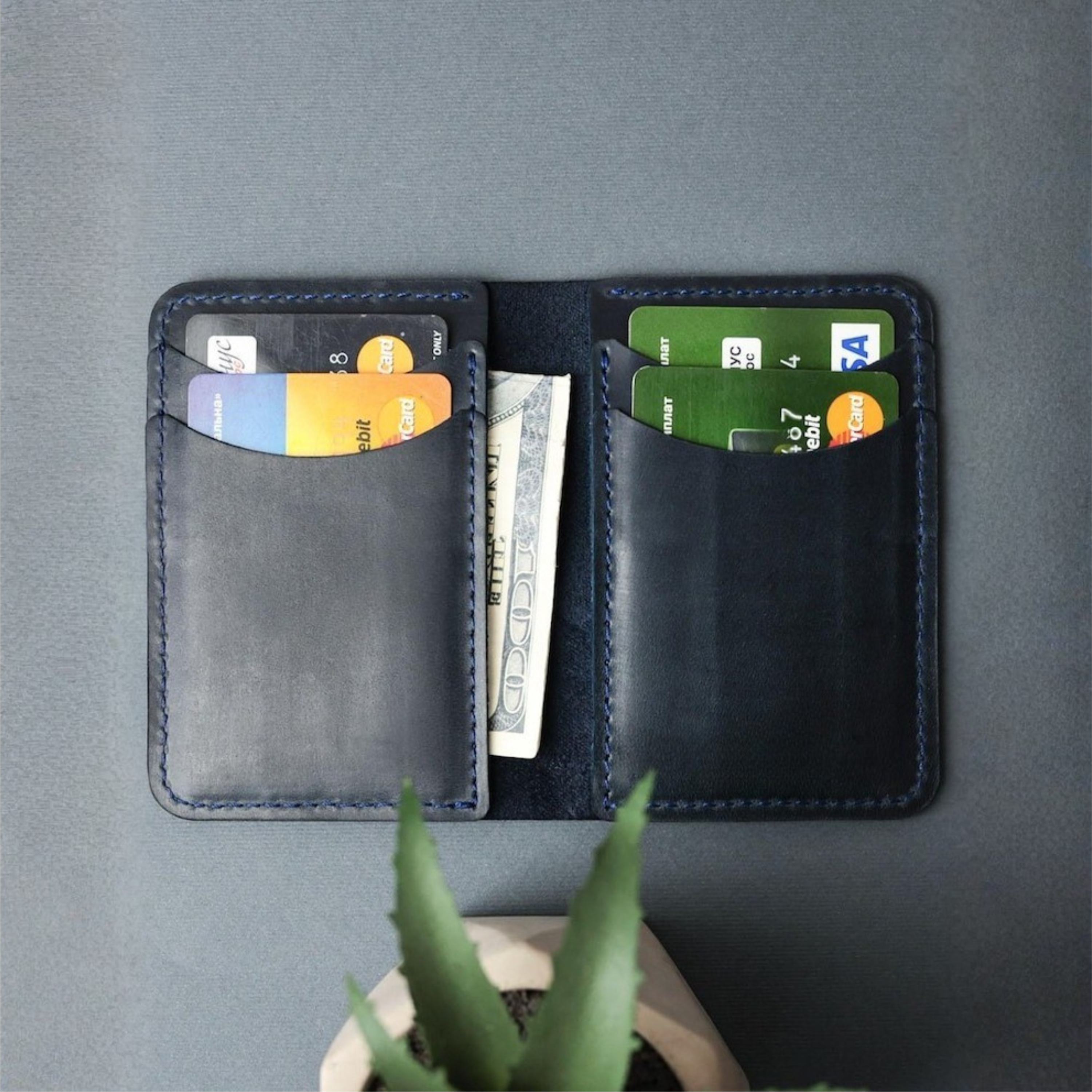 Black leather wallet