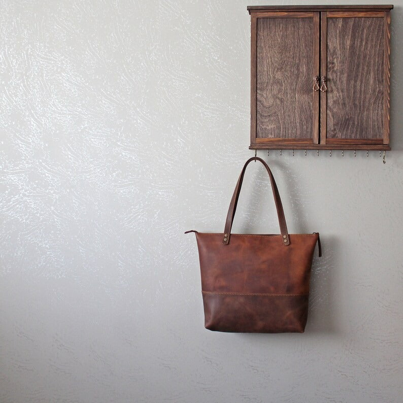 VT LEATHER TOTE FOR WOMEN
