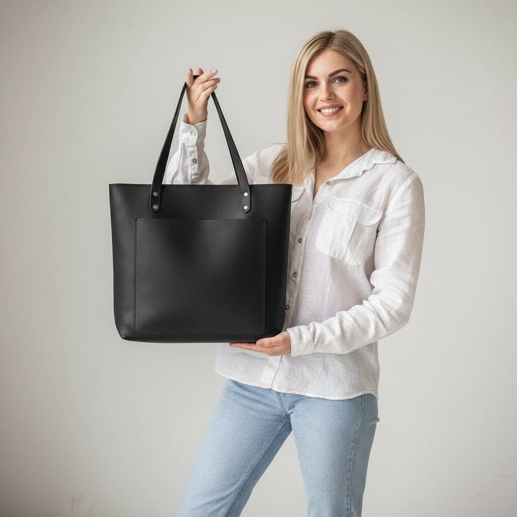 VT LEATHER TOTE FOR WOMEN