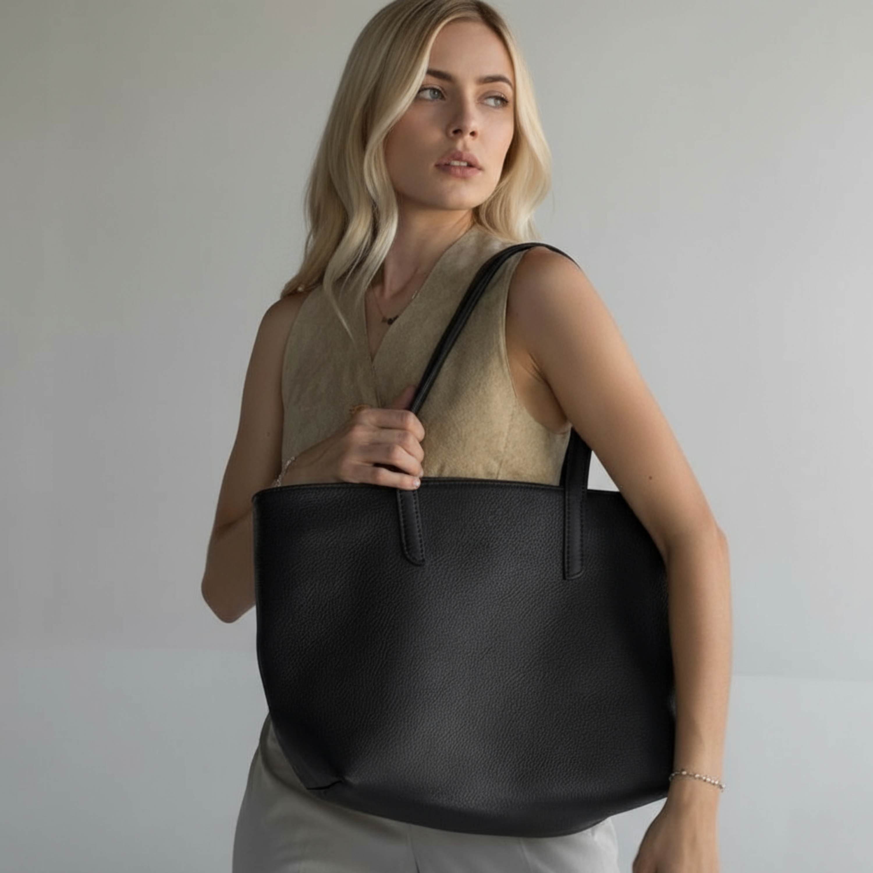 VT LEATHER TOTE FOR WOMEN