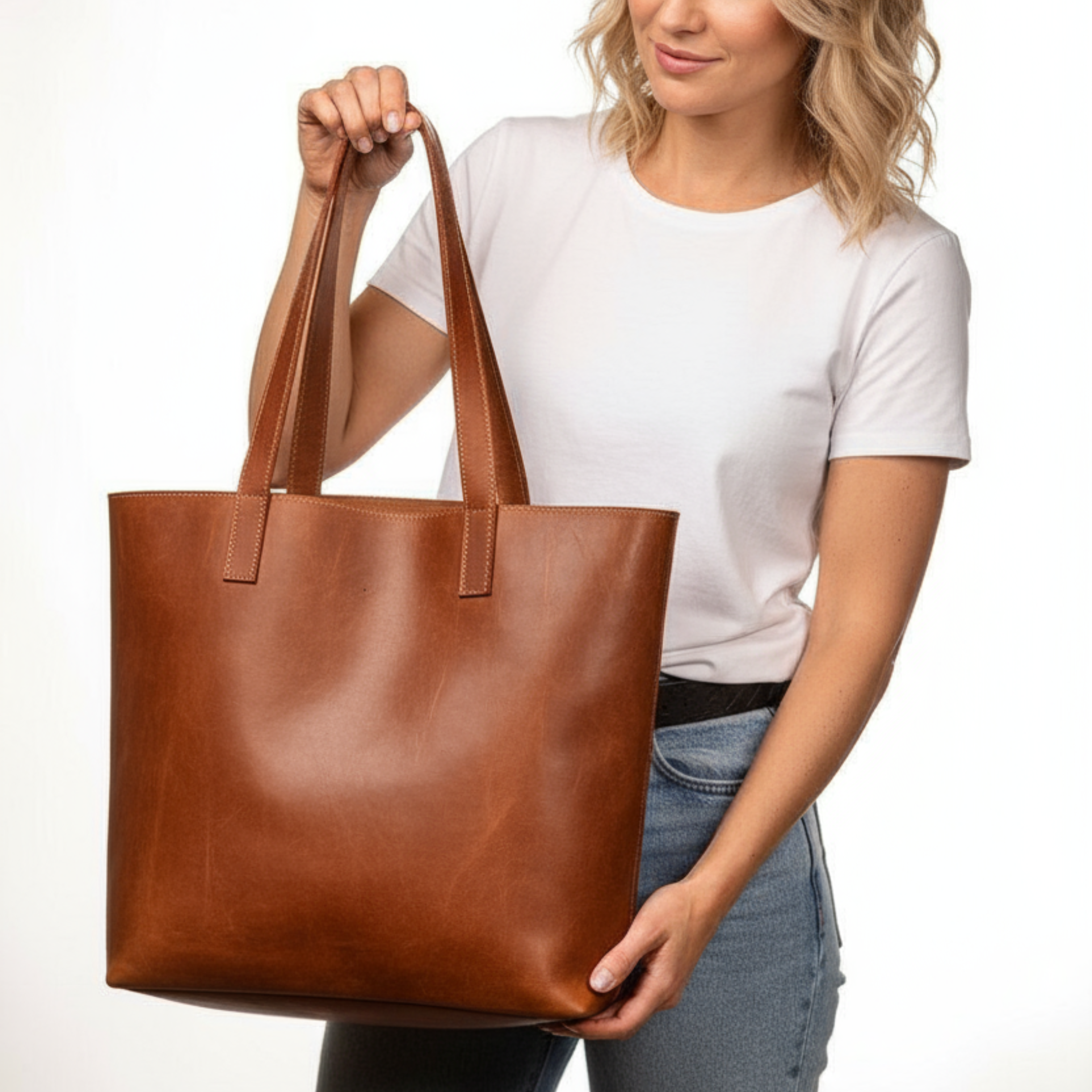 VT LEATHER TOTE FOR WOMEN