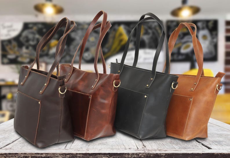 VT LEATHER TOTE FOR WOMEN