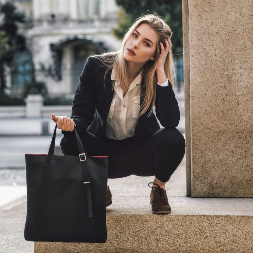 VT LEATHER TOTE FOR WOMEN
