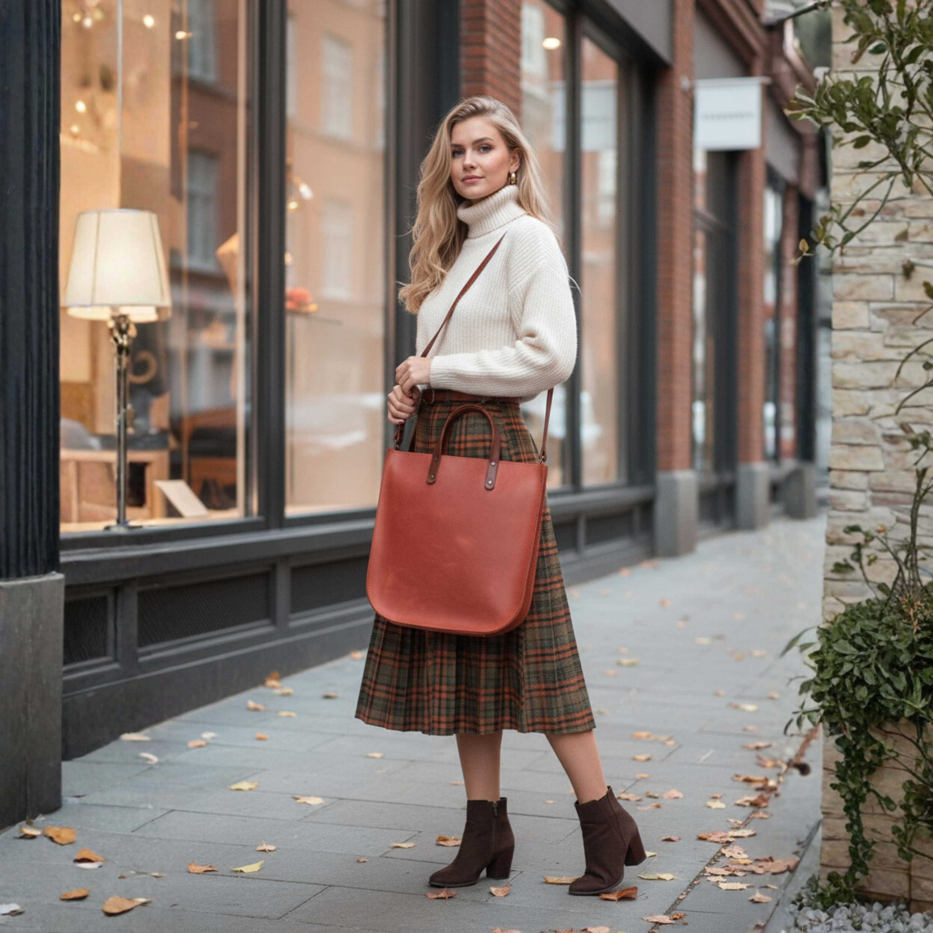 VT LEATHER TOTE FOR WOMEN
