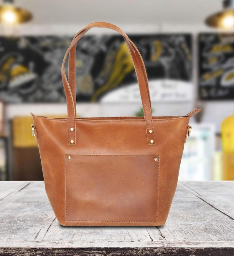 VT LEATHER TOTE FOR WOMEN