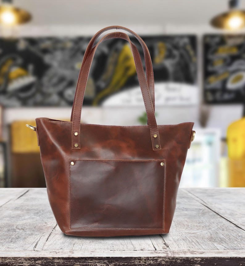 VT LEATHER TOTE FOR WOMEN