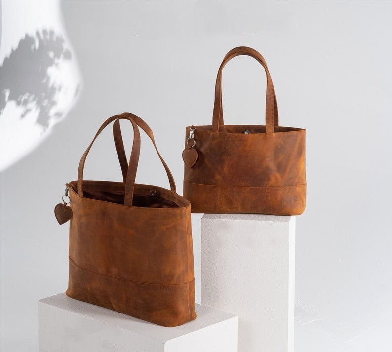 VT LEATHER TOTE FOR WOMEN