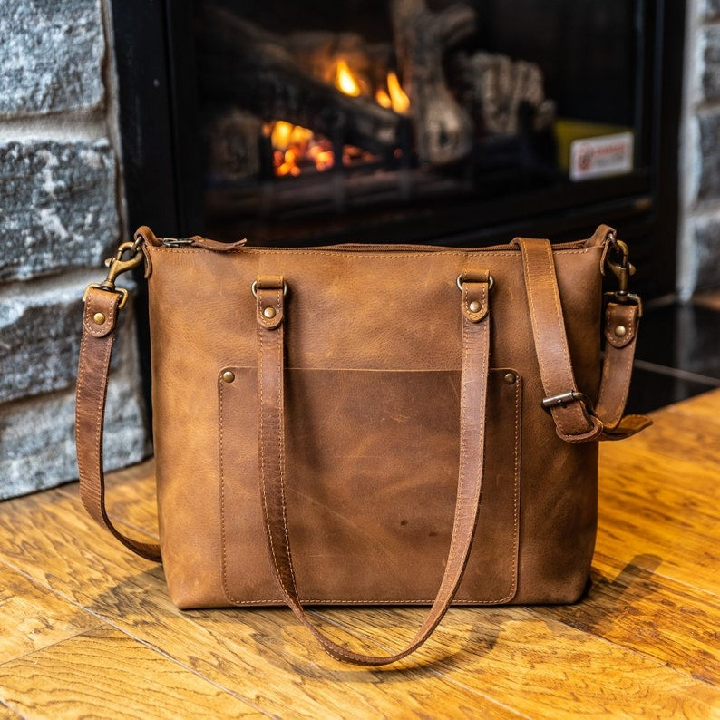 VT LEATHER TOTE FOR WOMEN