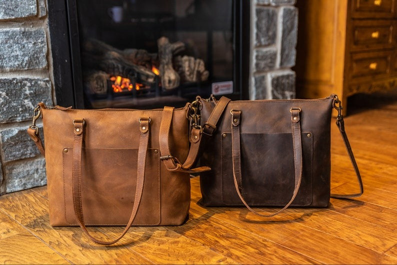 VT LEATHER TOTE FOR WOMEN