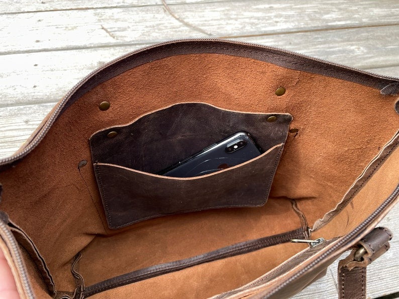 VT LEATHER TOTE FOR WOMEN