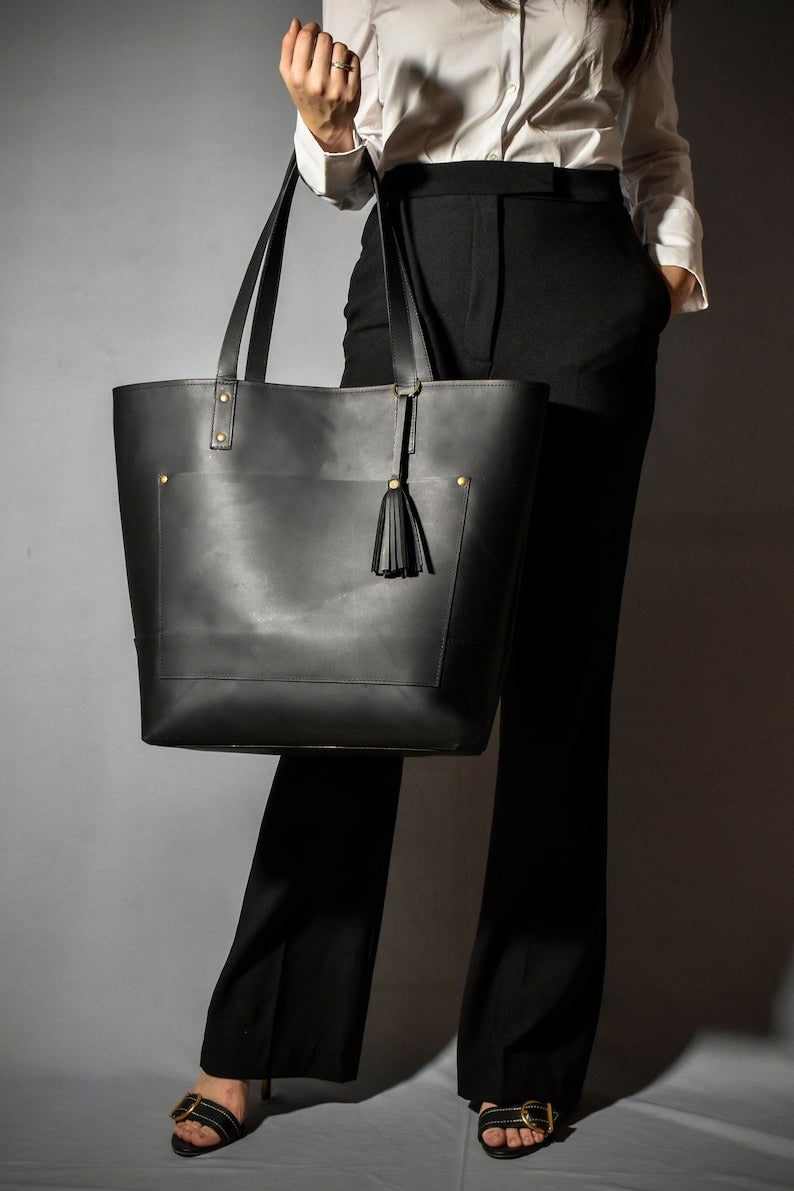 VT LEATHER TOTE FOR WOMEN