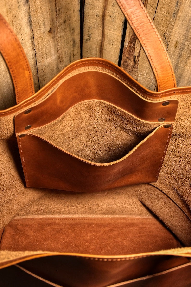 VT LEATHER TOTE FOR WOMEN