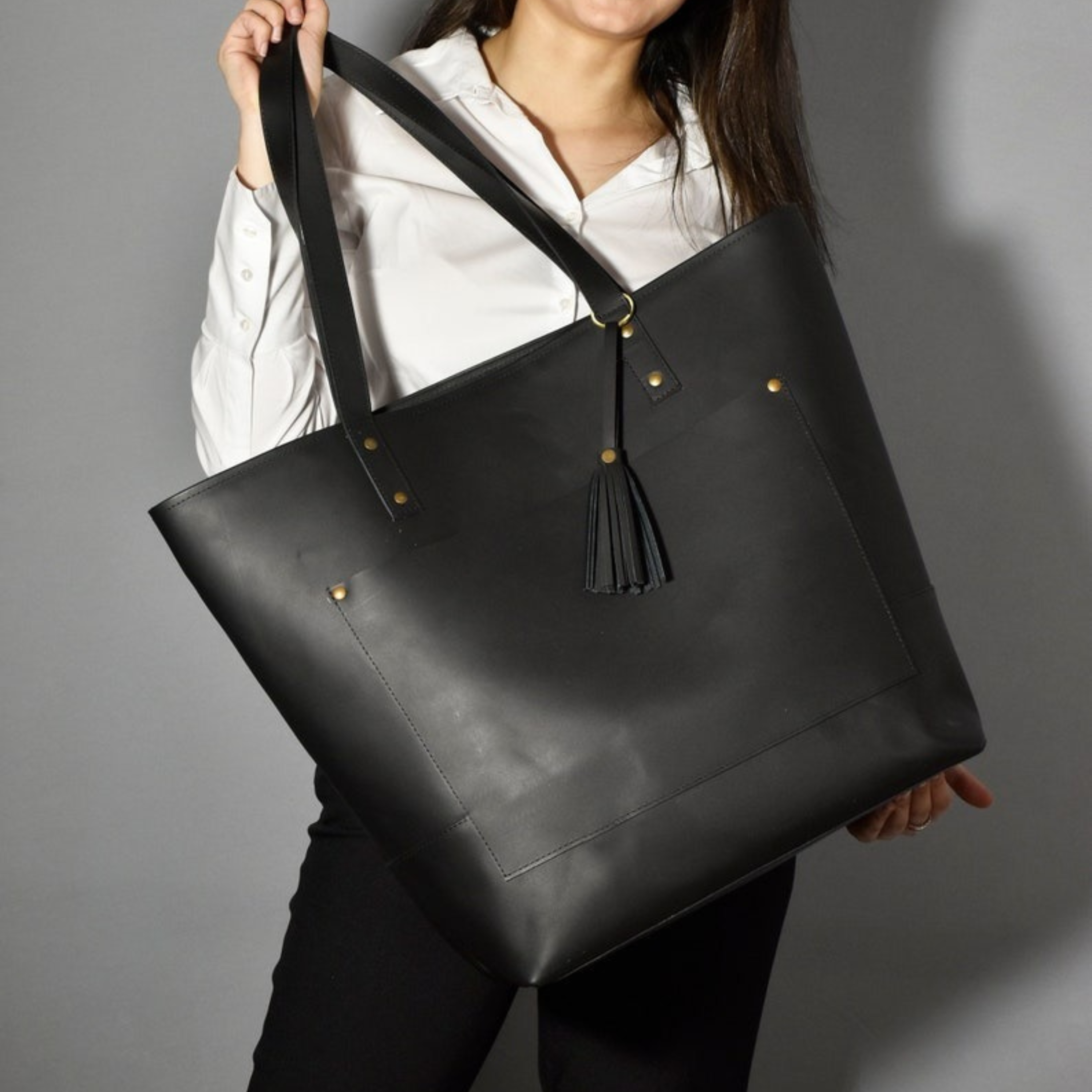 VT LEATHER TOTE FOR WOMEN
