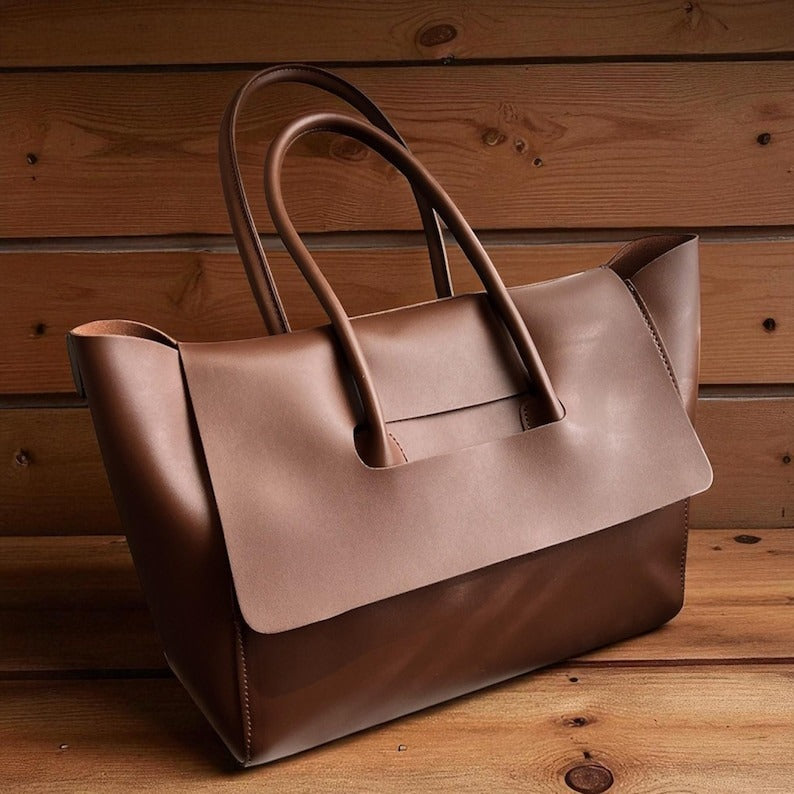 VT LEATHER TOTE FOR WOMEN