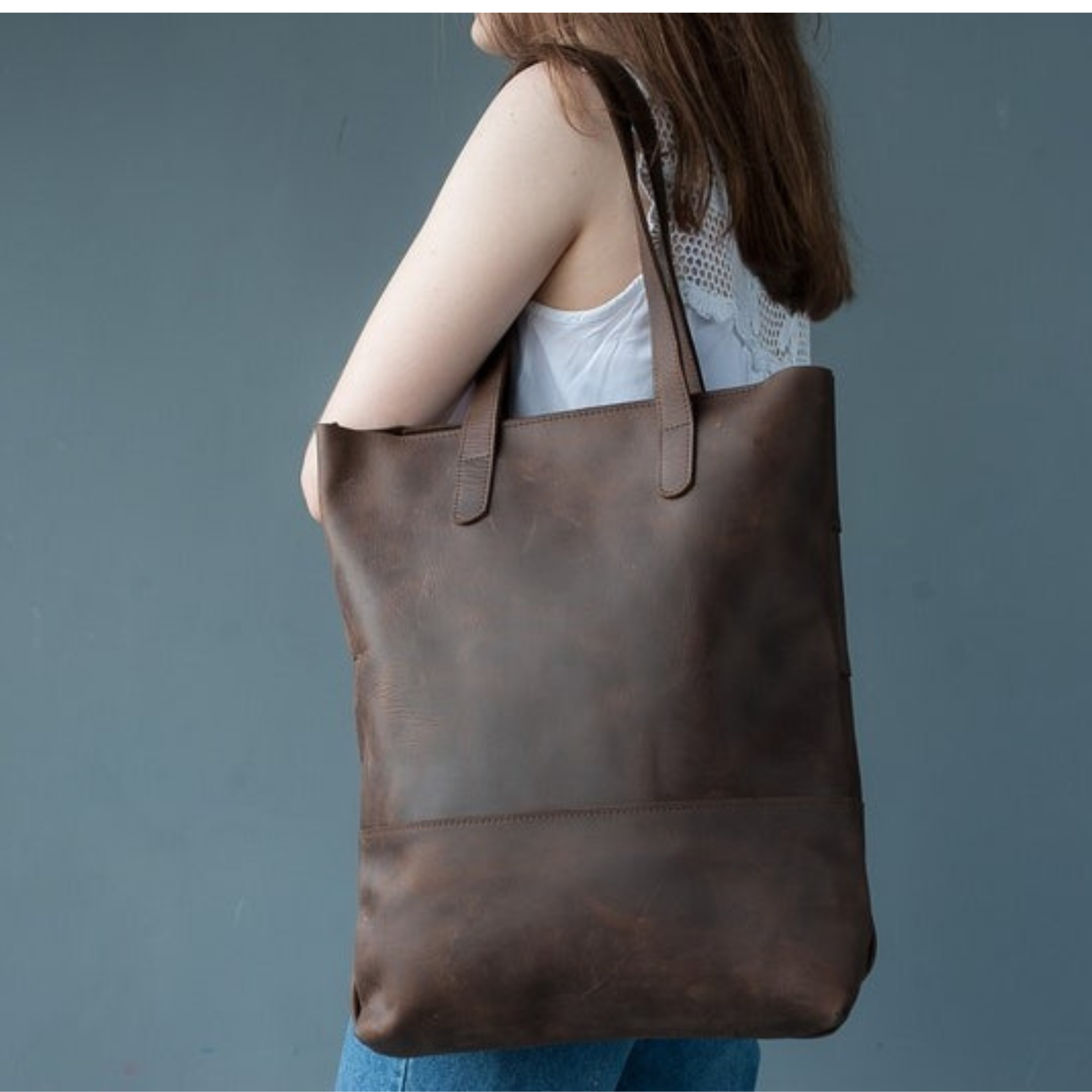 VT LEATHER TOTE FOR WOMEN