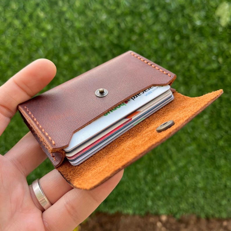 Brown leather wallet with card holder
