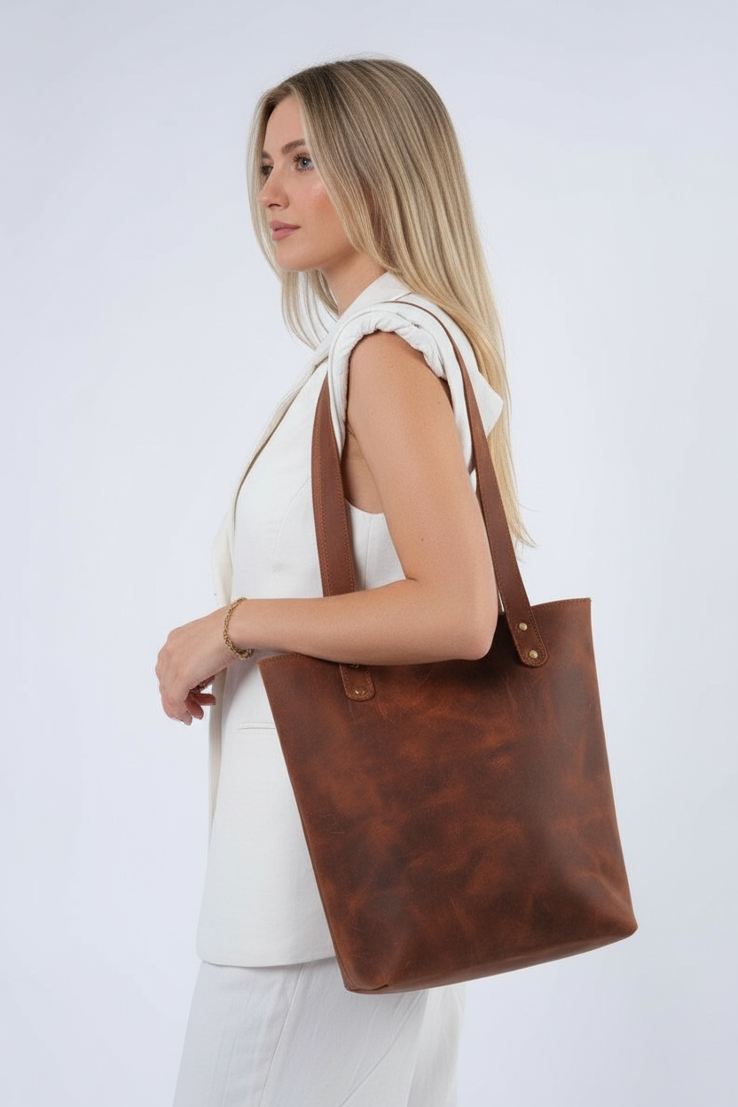 VT LEATHER TOTE FOR WOMEN
