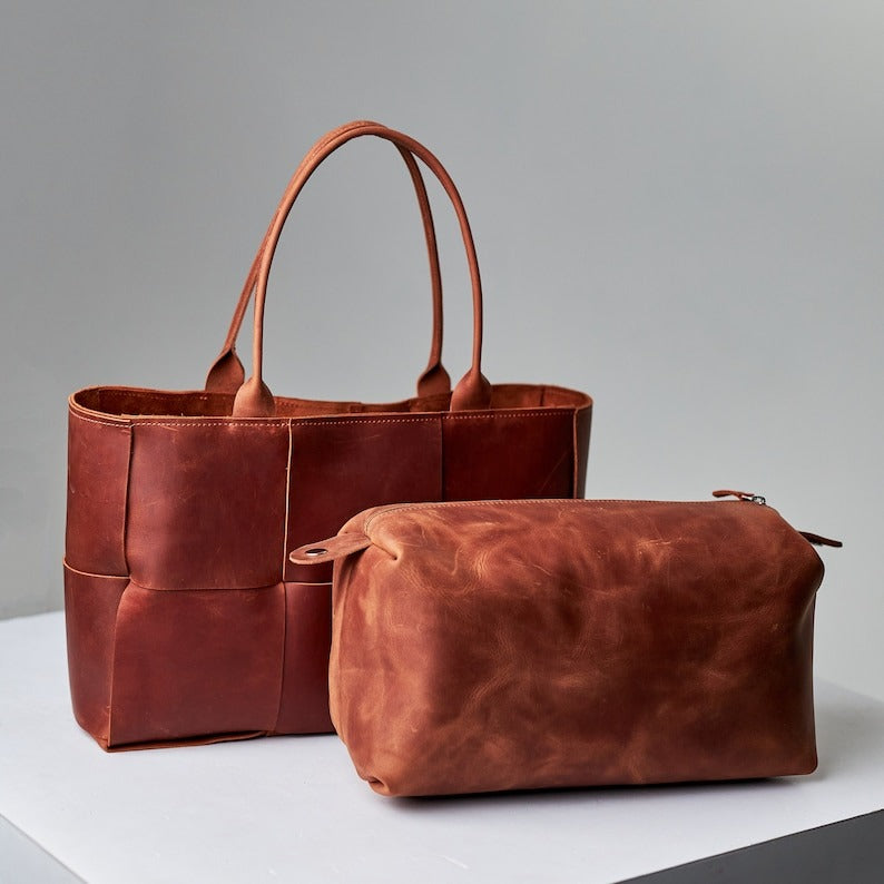 VT LEATHER TOTE FOR WOMEN